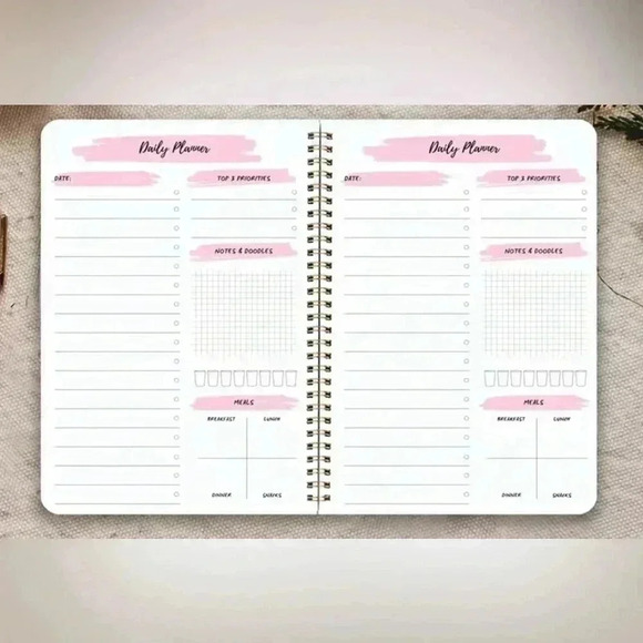 Daily Planner Undated With Black Gel Pens Bundle Set - Picture 2 of 7